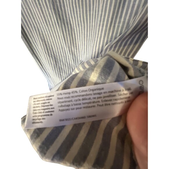 Eileen Fisher Sleeveless Striped Dress M Hemp & Cotton Blend Blue/White - Picture 5 of 6